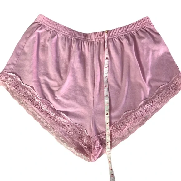 ROMWE Pink Lace-Trim Soft Comfy Pajama Shorts - Picture 5 of 8